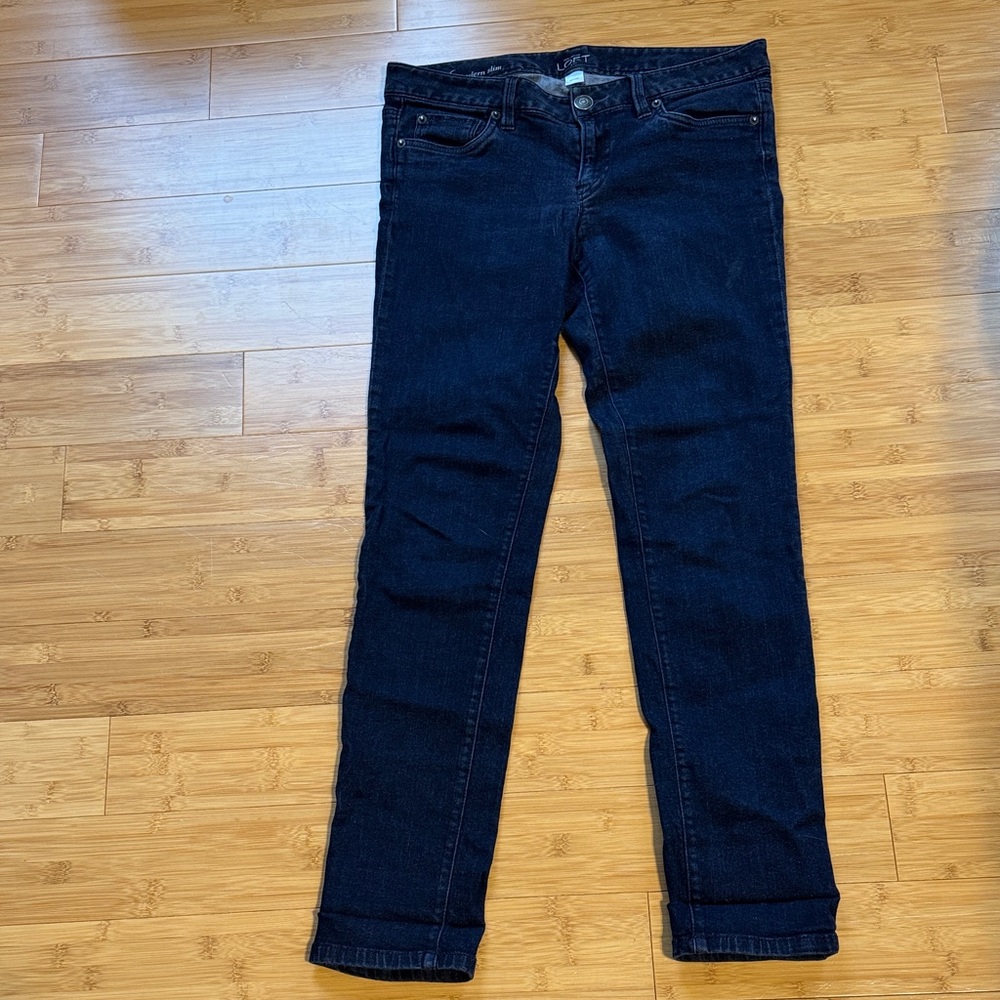 Ann Taylor Dark Indigo Straight Leg Jeans